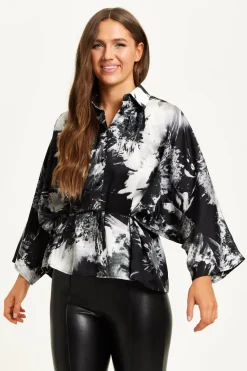 Abstract Print Shirt With Long Sleeves by Liquorish