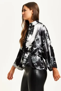 Abstract Print Shirt With Long Sleeves by Liquorish