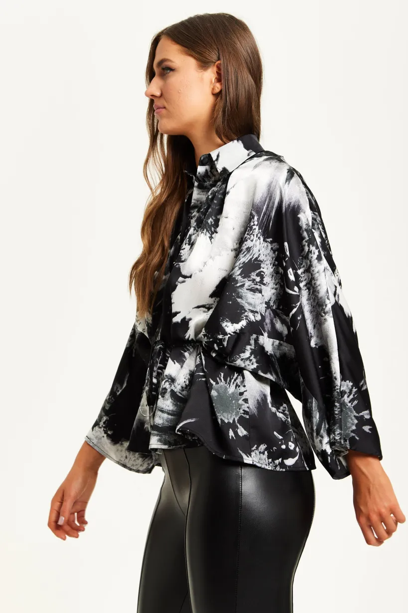 Abstract Print Shirt With Long Sleeves by Liquorish