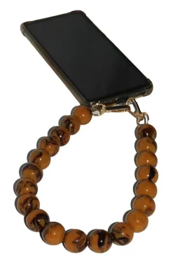 Acrylic Ball Phone Strap - Brown by Goddiva Accessories