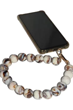 Acrylic Ball Phone Strap - White Marble by Goddiva Accessories