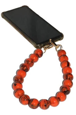 Acrylic Ball Phone Strap - Orange by Goddiva Accessories
