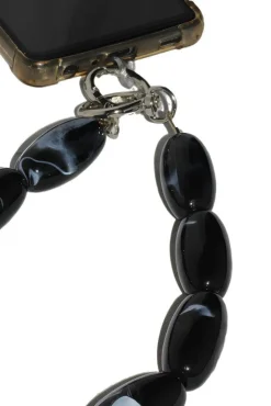 Acrylic Gemstone Phone Strap - Black by Goddiva Accessories