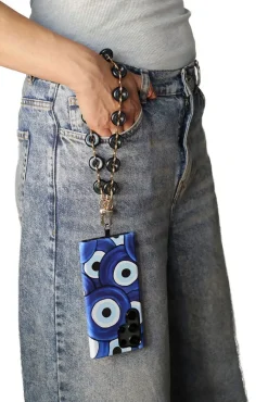 Acrylic Metal Chain Phone Strap - Black by Goddiva Accessories