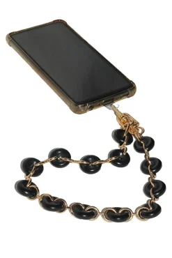 Acrylic Metal Chain Phone Strap - Black by Goddiva Accessories