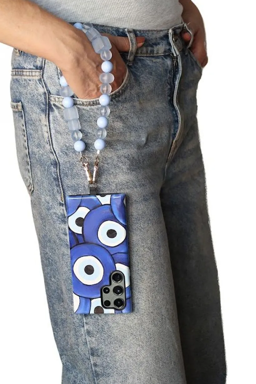 Acrylic Phone Strap - Matte Blue by Goddiva Accessories