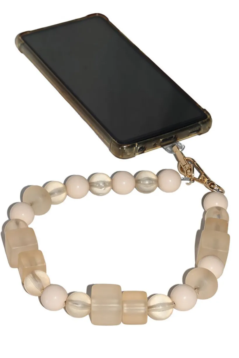 Acrylic Phone Strap - Matte Beige by Goddiva Accessories