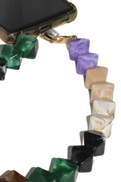 Acrylic Rhombohedral Crystal Phone Strap - Multicolour Green by Goddiva Accessories