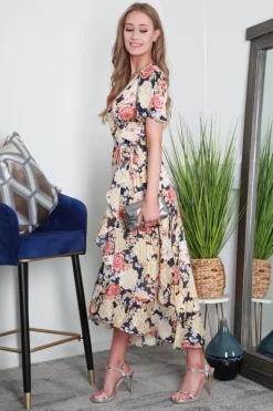 Angel Sleeve Frill Hem True Wrap Dress by Double Second