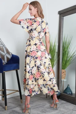 Angel Sleeve Frill Hem True Wrap Dress by Double Second