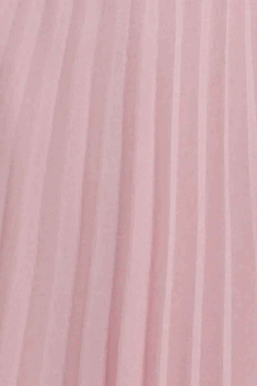Balloon Sleeve Chiffon Maxi Dress - Blush Pink by Goddiva