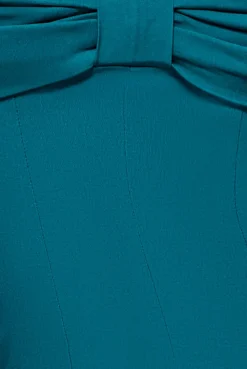 Bardot Bow Neck Maxi Dress - Emerald Green by Goddiva
