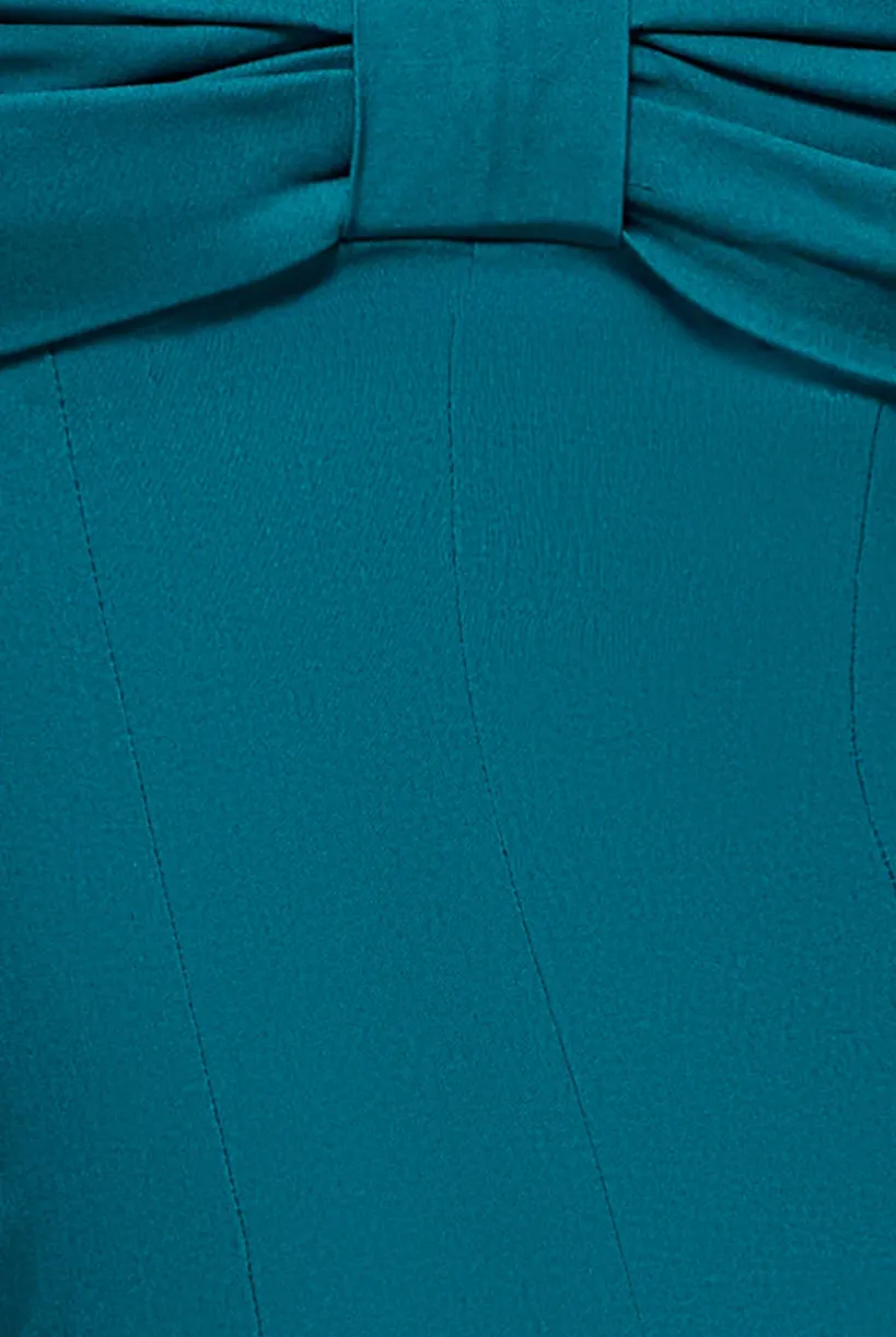 Bardot Bow Neck Maxi Dress - Emerald Green by Goddiva