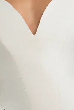 Bardot Corset Top - Cream by Goddiva