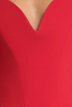 Bardot Corset Top - Red by Goddiva