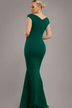 Bardot Pleated Maxi Dress - EmeraldGreen by Goddiva