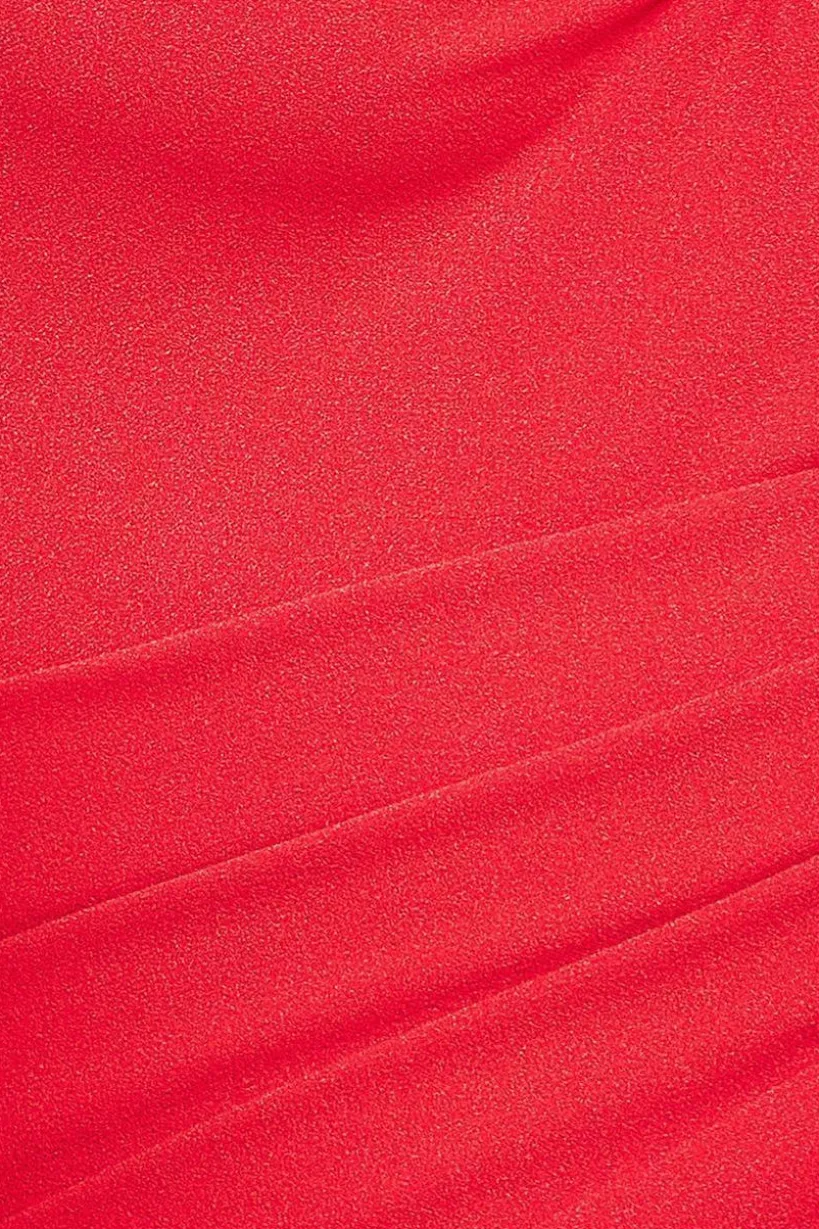 Bardot Pleated Maxi With Metal Trim Maxi Dress - Red by Goddiva