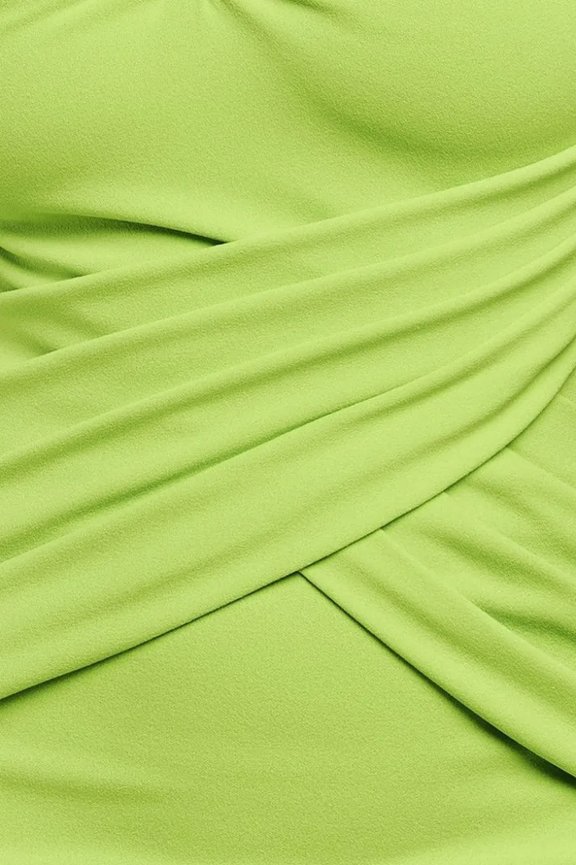 Bardot Pleated Maxi With Metal Trim Maxi Dress - Lime Green by Goddiva