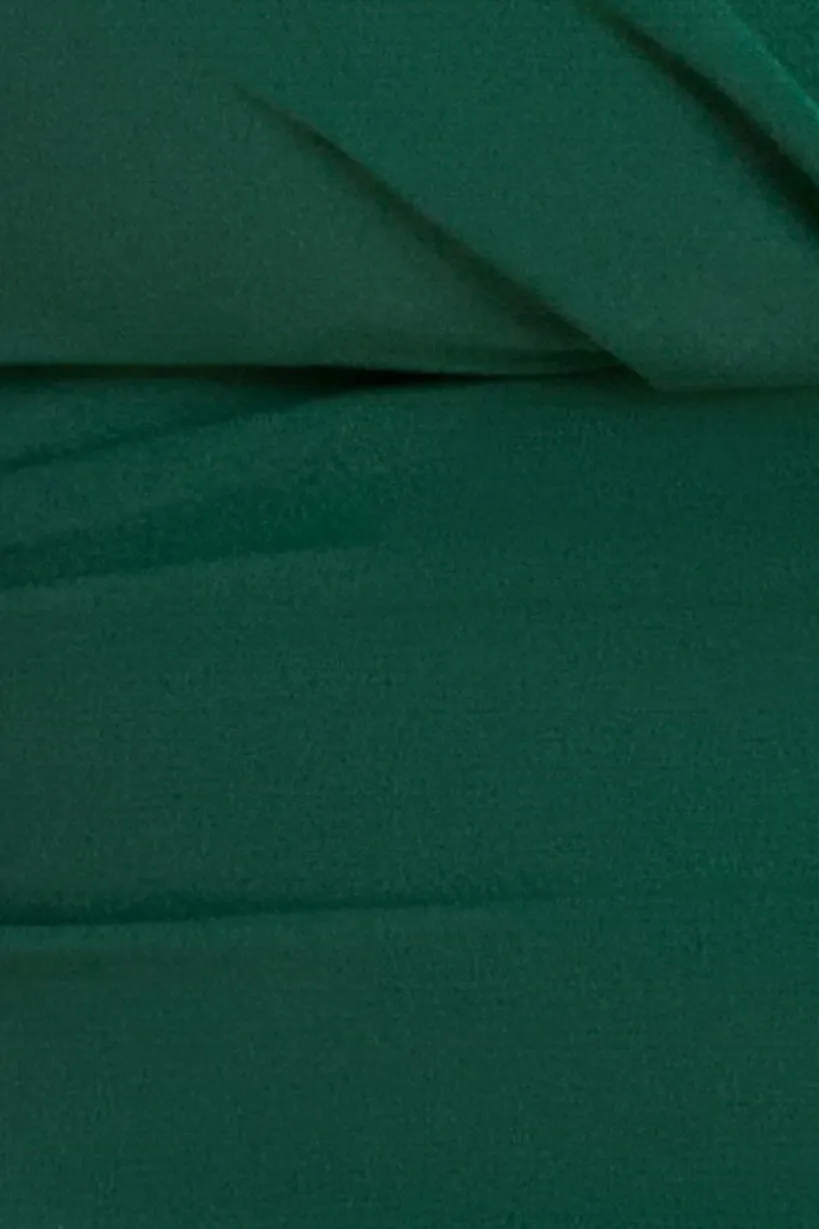 Bardot Pleated Midi Dress - Emerald Green by Goddiva