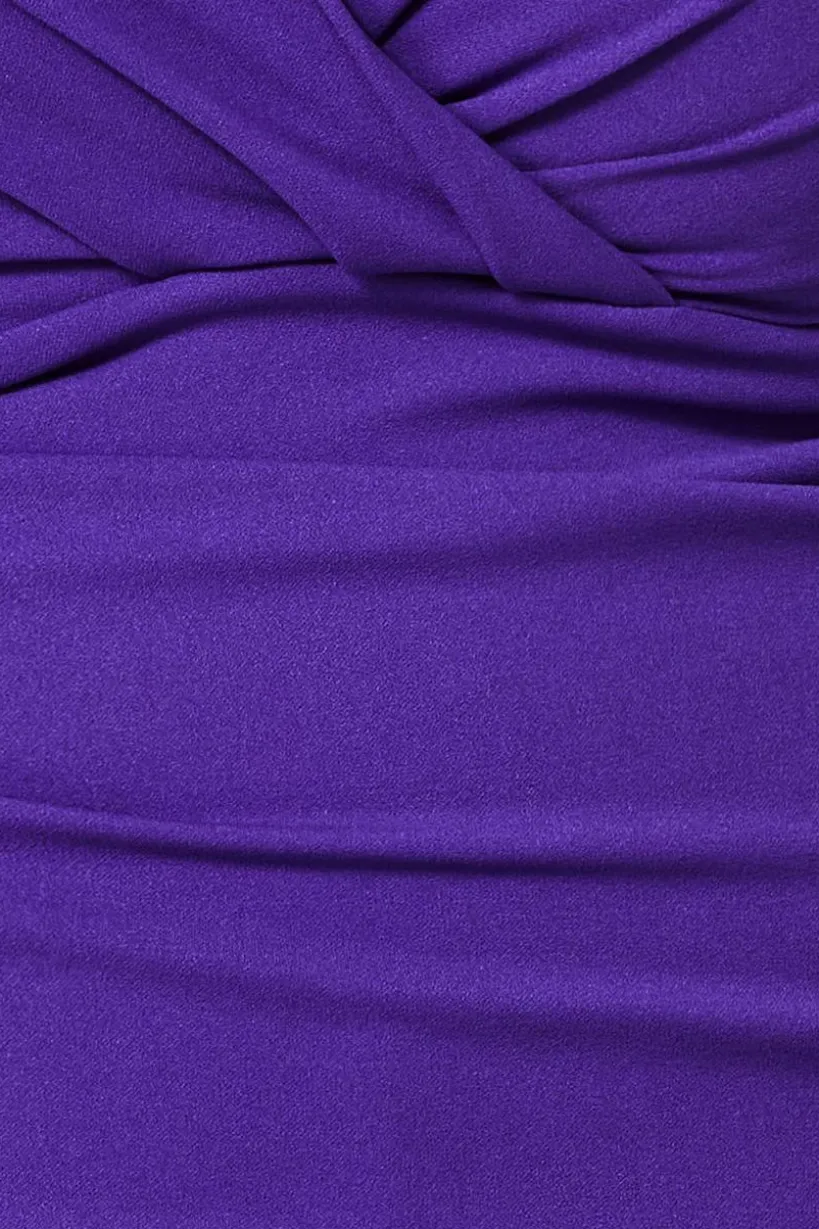 Bardot Scuba Jumpsuit - Purple by Goddiva Plus