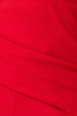 Bardot Scuba Jumpsuit - Red by Goddiva