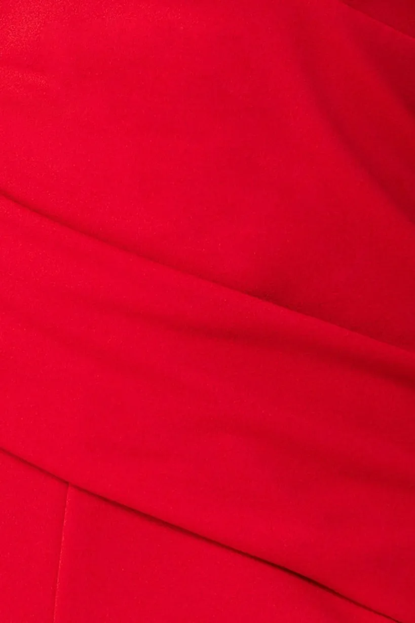 Bardot Scuba Jumpsuit - Red by Goddiva