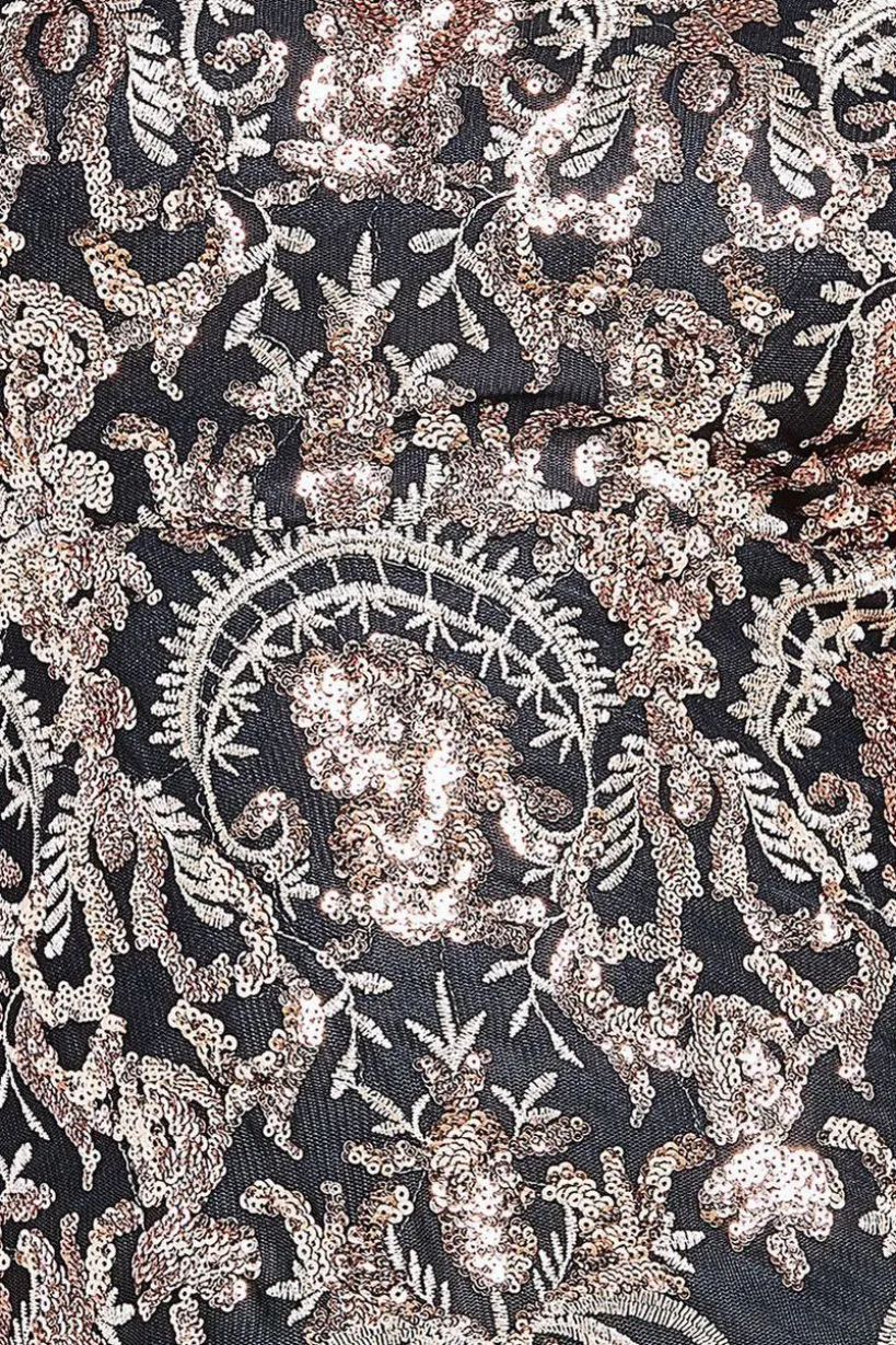 Bardot Sequin Embroidered Maxi Dress - Champagne by Goddiva