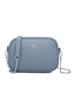 Bee Chain Crossbody Bag In Blue by SVNX