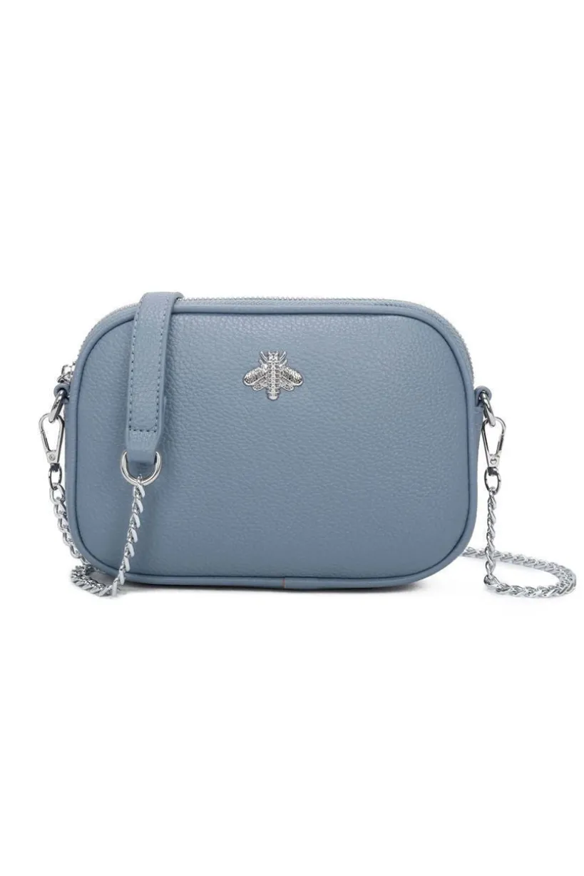 Bee Chain Crossbody Bag In Blue by SVNX