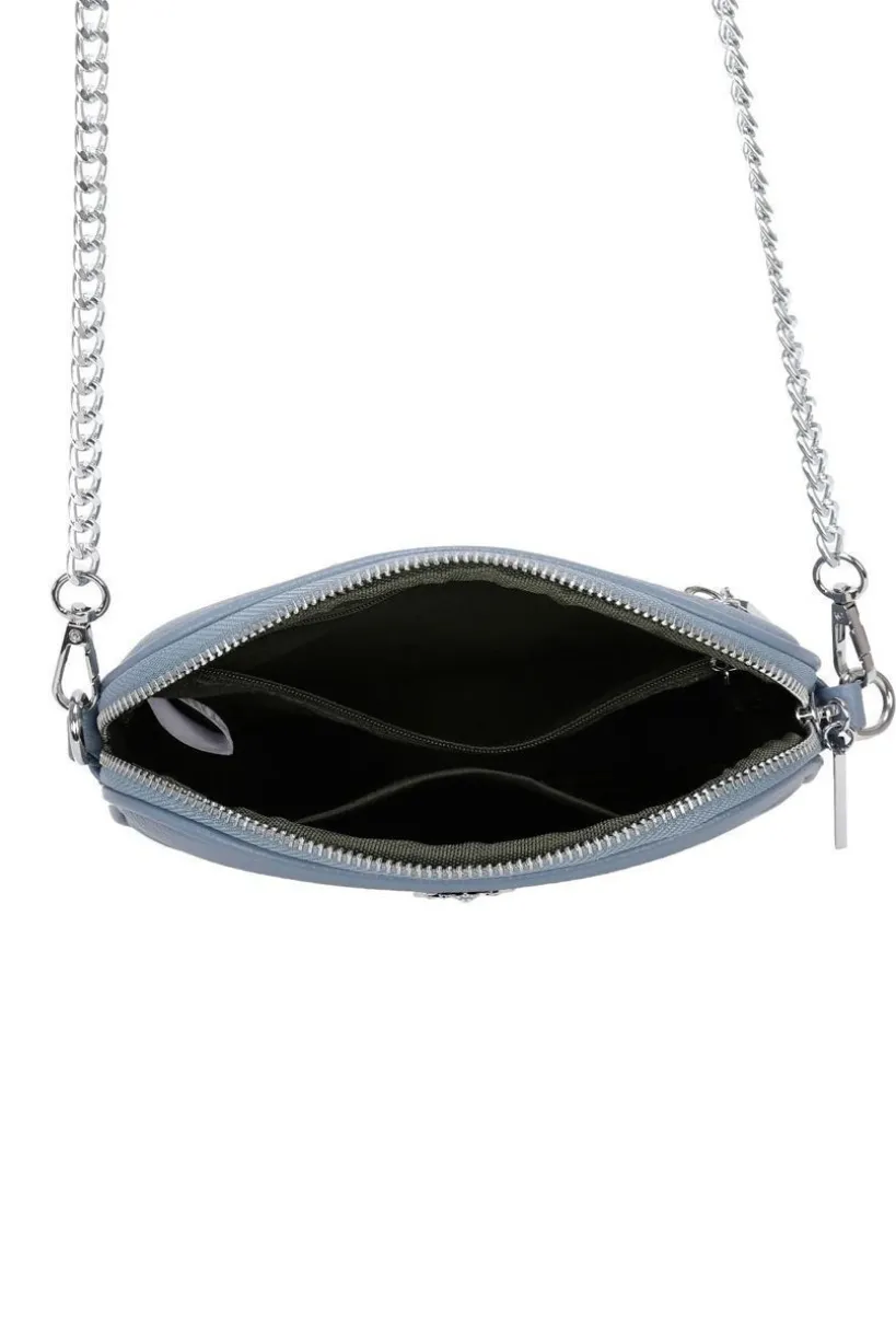 Bee Chain Crossbody Bag In Blue by SVNX