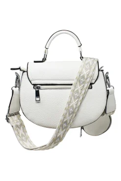 Bee Embellishment Crossbody Bag In White by SVNX