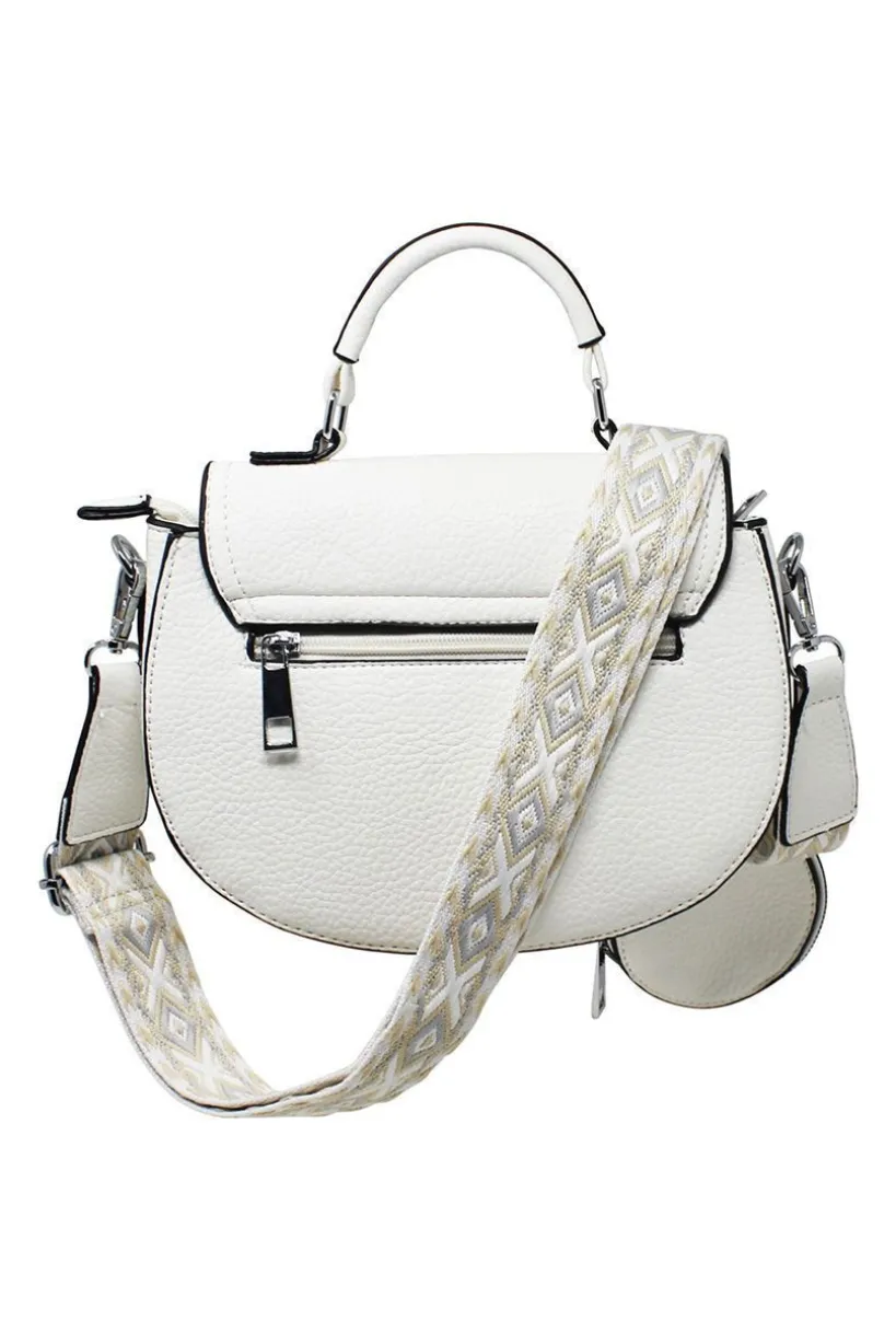 Bee Embellishment Crossbody Bag In White by SVNX