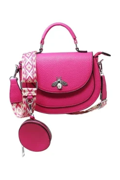 Bee Embellishment Crossbody Bag In Fuchsia by SVNX