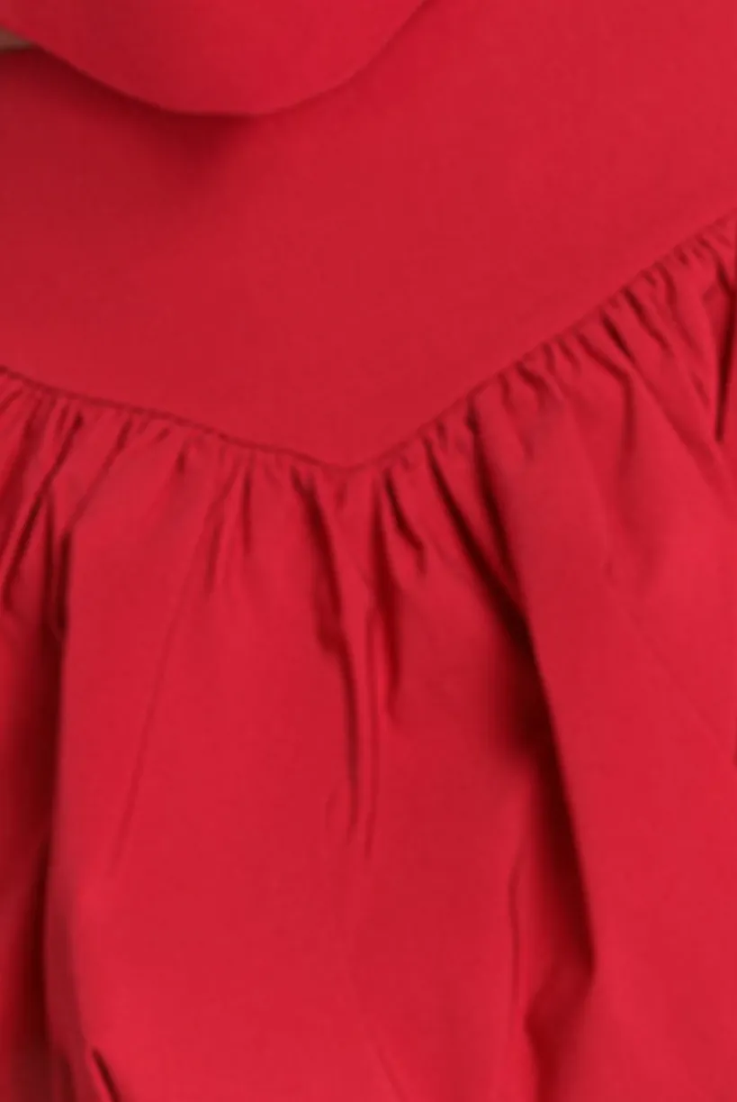 Bengaline Balloon Mini Skirt - Red by Goddiva