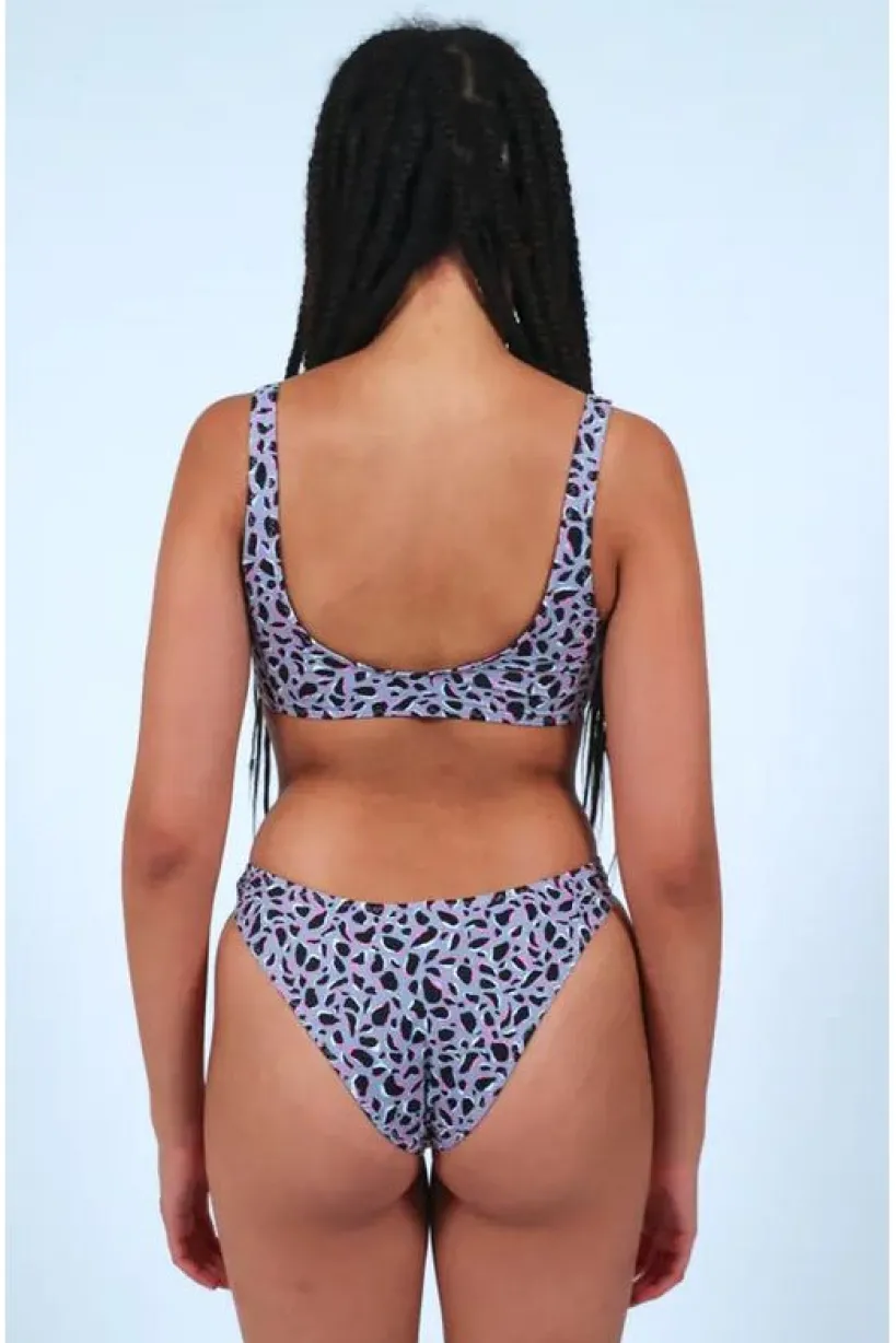 Bikini Low Rise Bottoms In Purple Leopard Print by Maribela