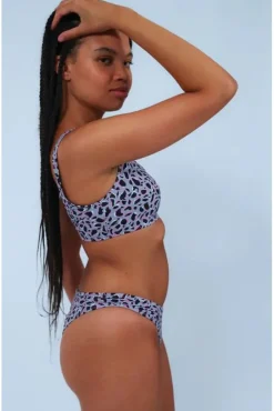 Bikini Low Rise Bottoms In Purple Leopard Print by Maribela