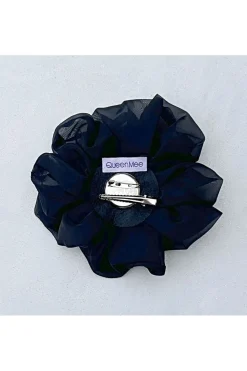Black Corsage Rose Hair Clip Flower Hair Clip Flower Pin by QueenMee Accessories