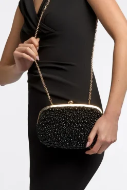 Black Pearl Clutch Bag by Aftershock London