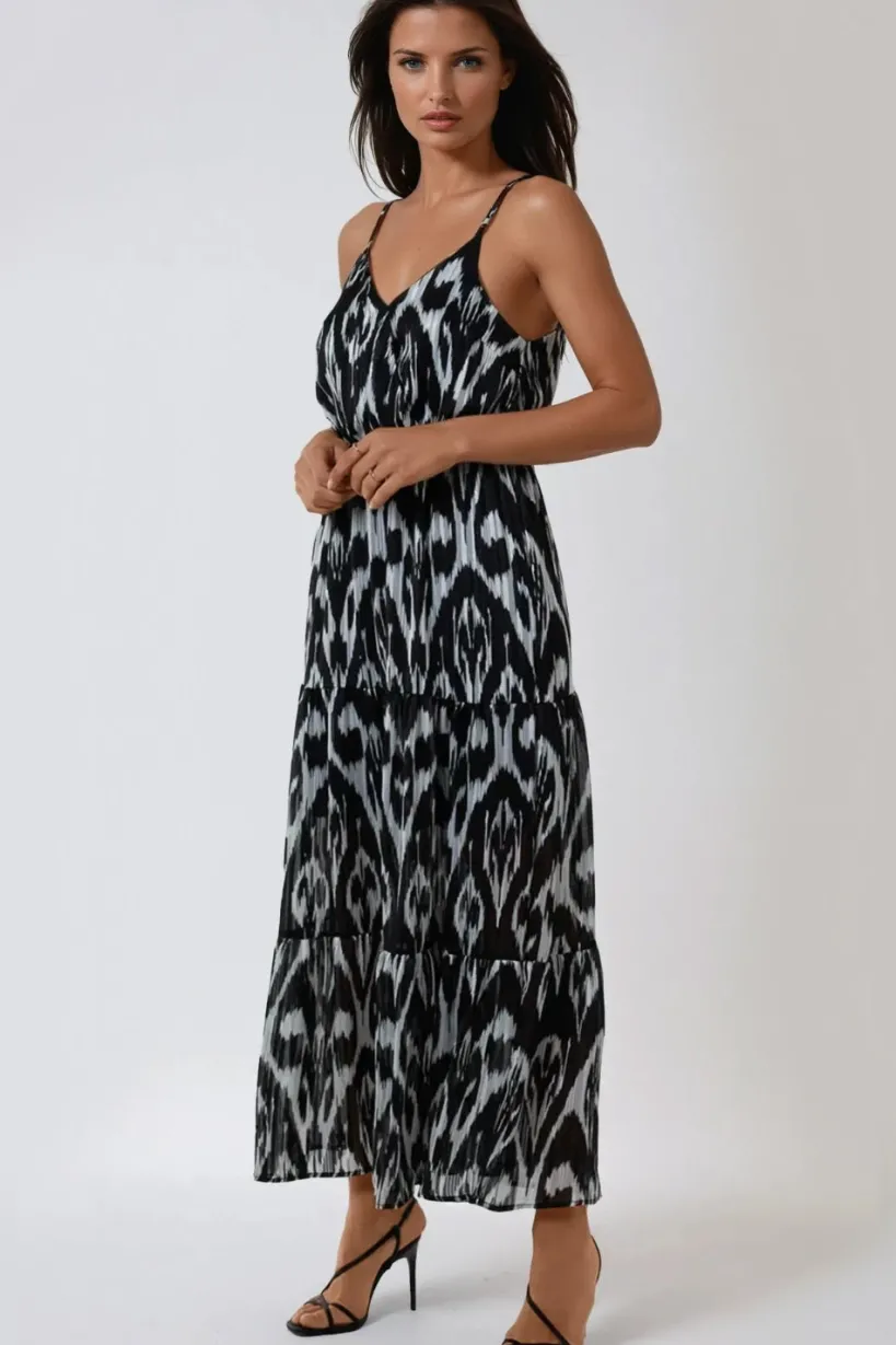 Black Strappy Wrap Maxi Dress by Aftershock London