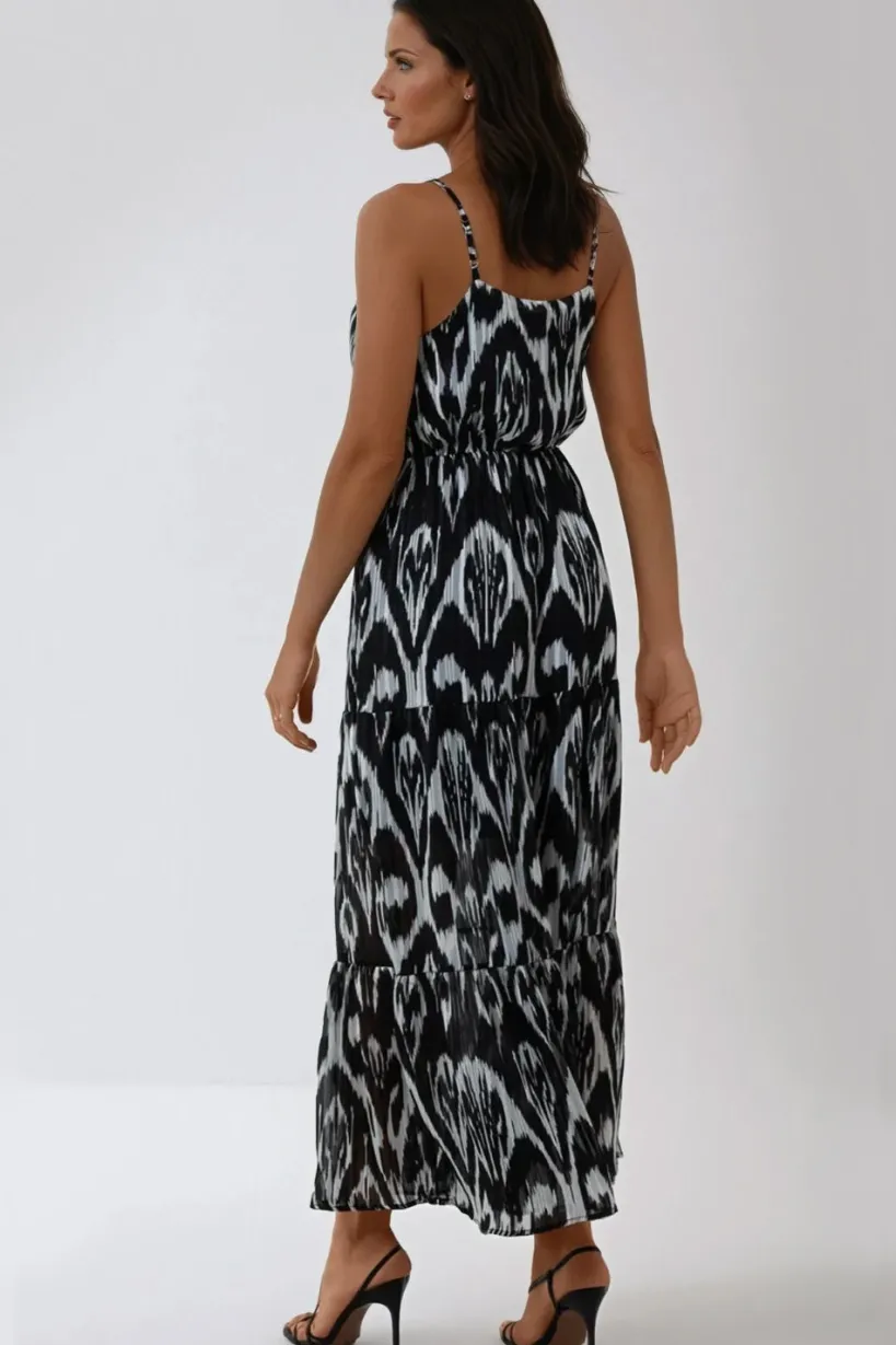 Black Strappy Wrap Maxi Dress by Aftershock London