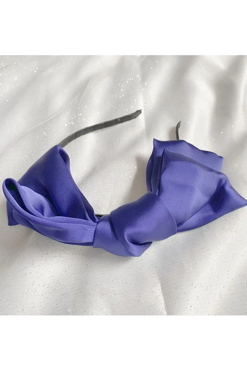 Blue Fascinator Bow Headband by QueenMee Accessories