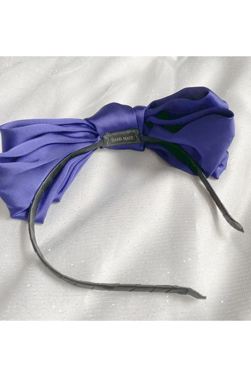 Blue Fascinator Bow Headband by QueenMee Accessories