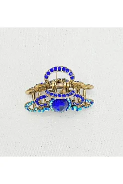 Blue Hair Claw Clip With Gems by QueenMee Accessories