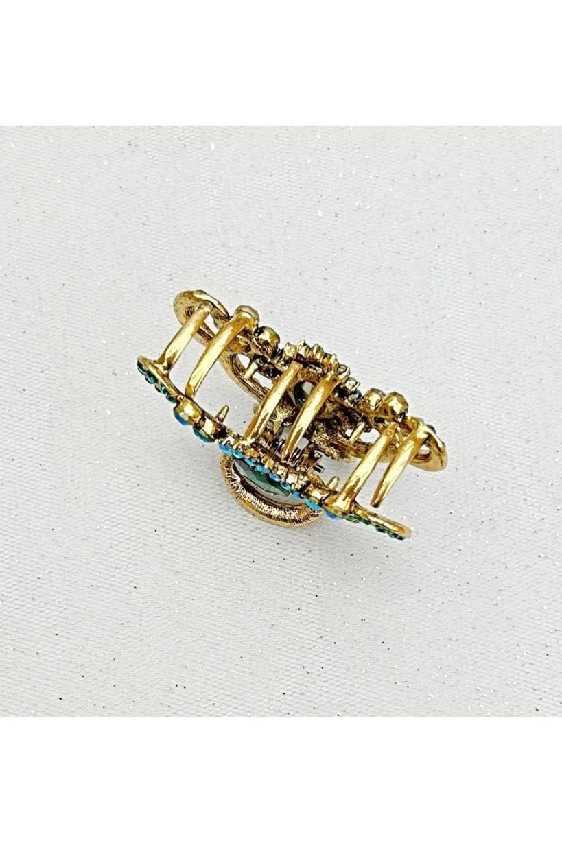 Blue Hair Claw Clip With Gems by QueenMee Accessories