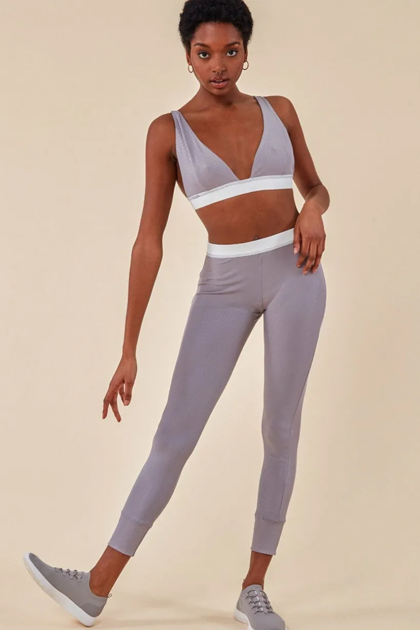 Bralette & Legging Workout Lounge Set - Light Grey by Cosmochic