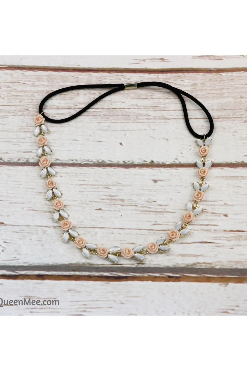 Bridesmaid Headband With Roses by QueenMee Accessories