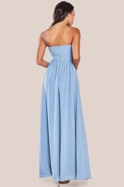 Bridesmaids Chiffon Maxi Dress - Blue by Goddiva
