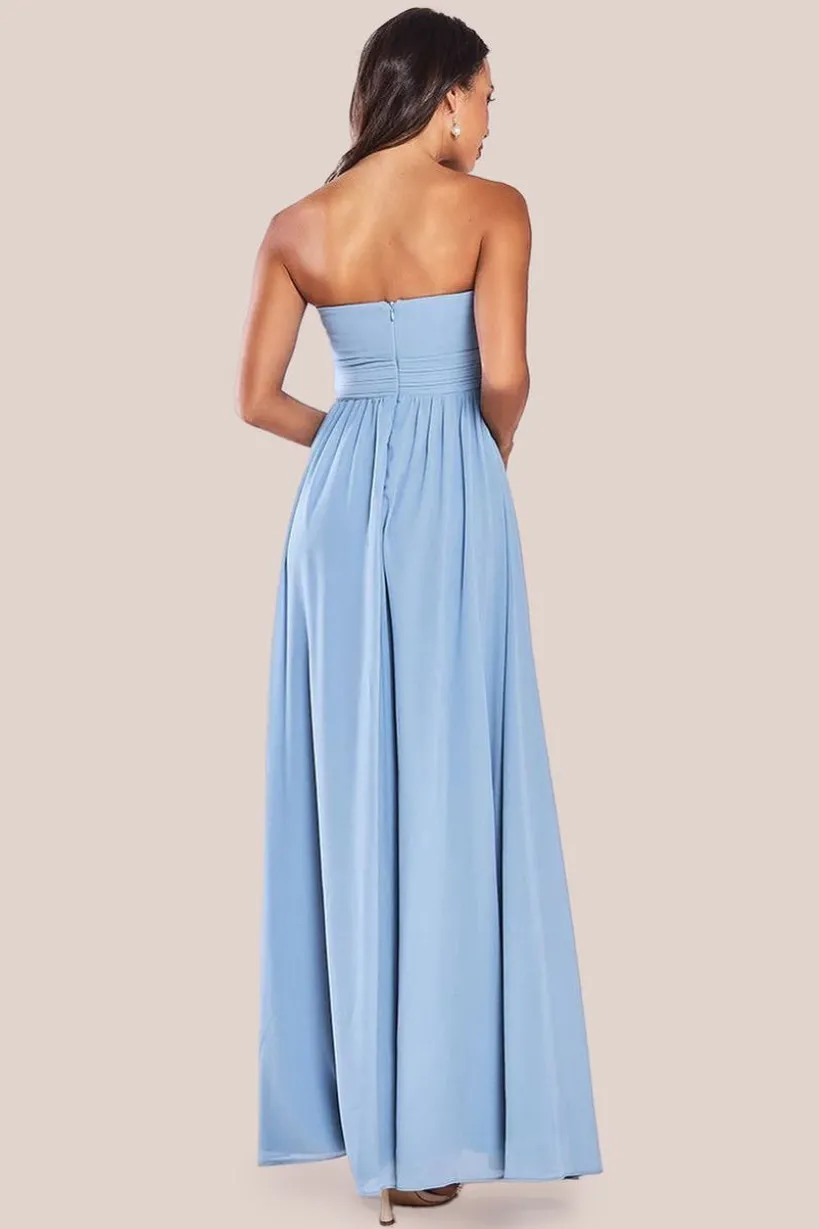 Bridesmaids Chiffon Maxi Dress - Blue by Goddiva