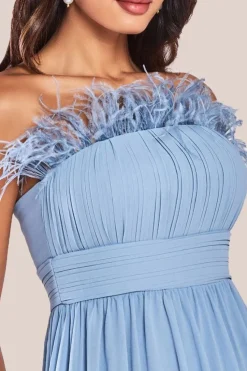 Bridesmaids Chiffon Maxi Dress - Blue by Goddiva