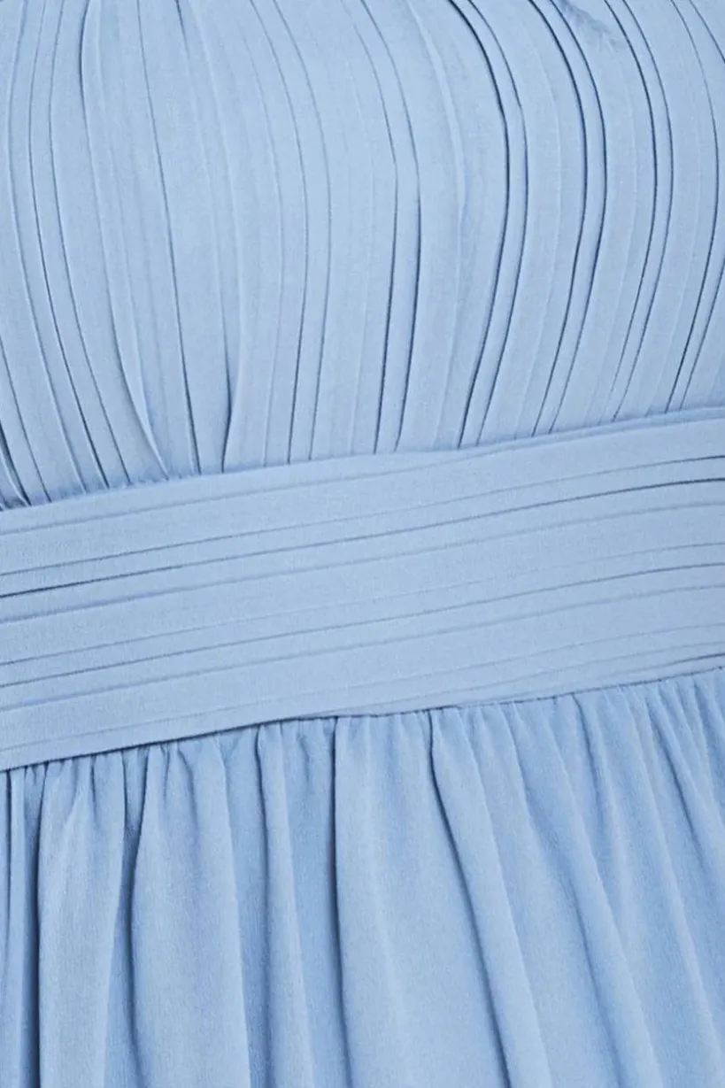 Bridesmaids Chiffon Maxi Dress - Blue by Goddiva